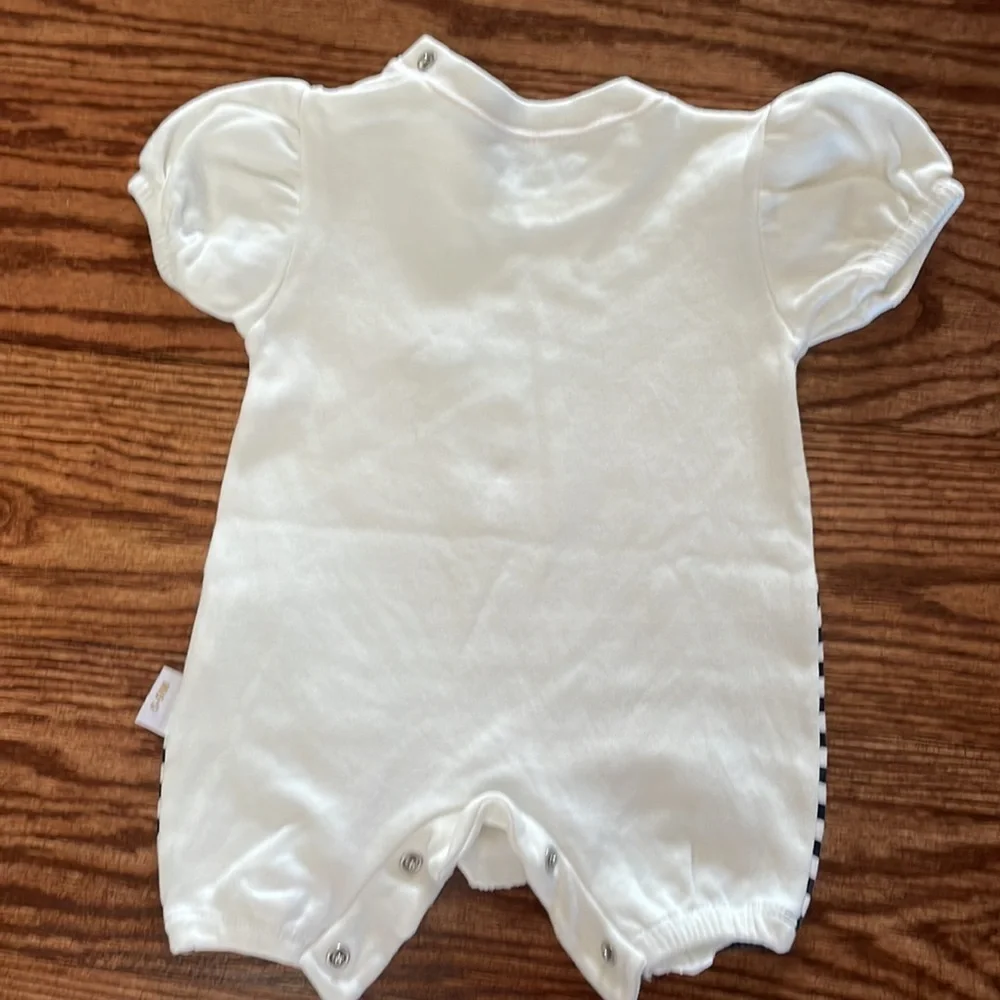 ERSIN Baby girl dressy onesie 100% organic cotton Made in Turkey EMBELLISHED 6-9
